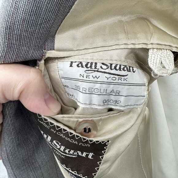 vintage 70s PAUL STUART jacket blazer sport coat wool designer gray 39R - Picture 8 of 11